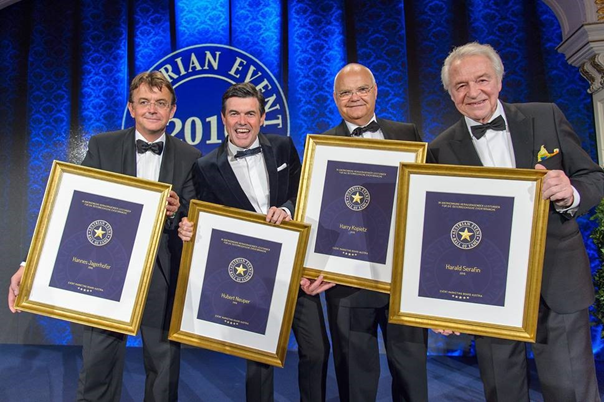 Swatch Major Series founder Hannes Jagerhofer (far left) was recently entered into the Austrian Event Hall of Fame. Photo credit: emba/Tischler.