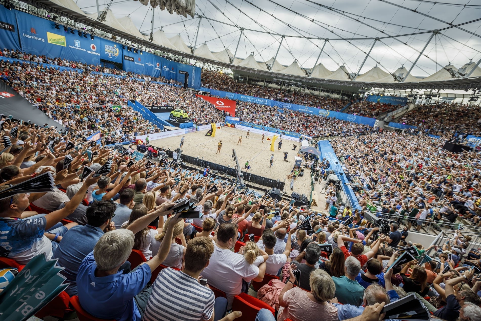 A packed Red Bull Beach Arena crowd cheered on their heroes to gold