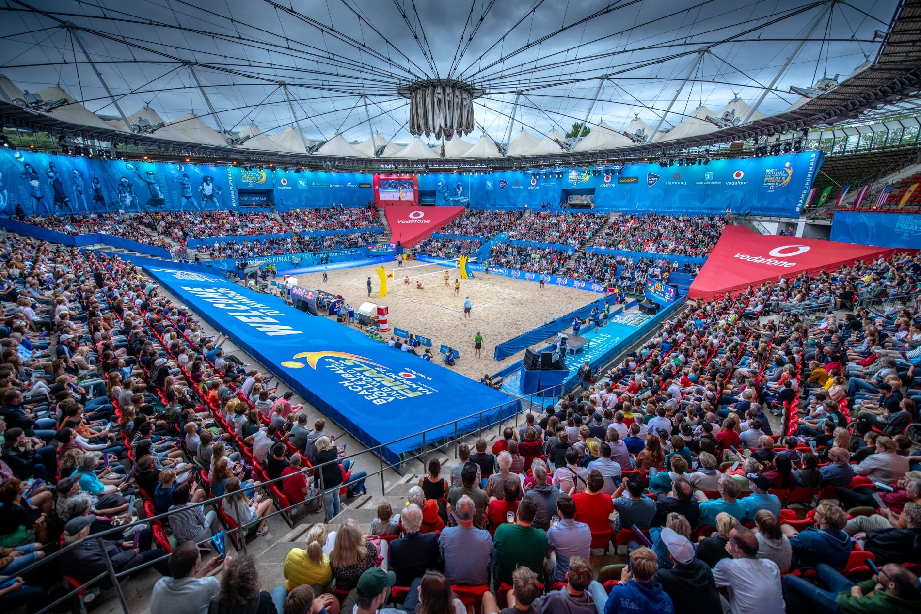 A packed Red Bull Beach Arena was behind the Germans